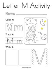 Letter M Activity Coloring Page