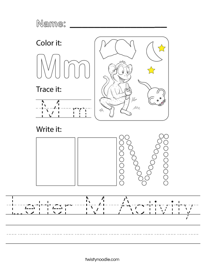Letter M Activity Worksheet