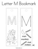 Letter M Bookmark Coloring Page