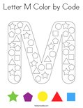 Letter M Color by Code Coloring Page