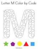 Letter M Color by Code Coloring Page