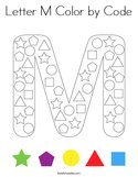 Letter M Color by Code Coloring Page