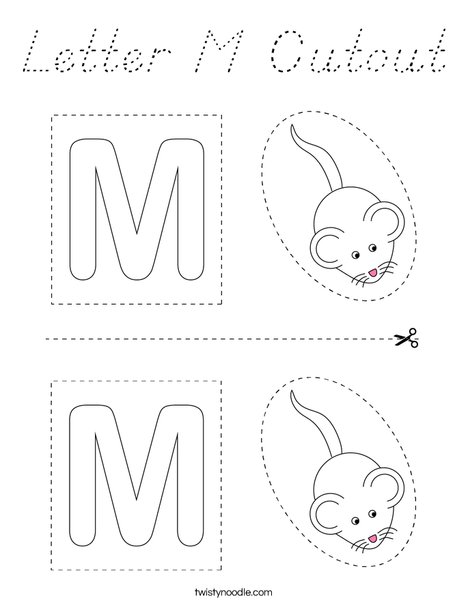 Letter M Cutout Coloring Page