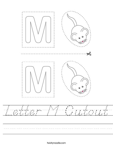 Letter M Cutout Worksheet