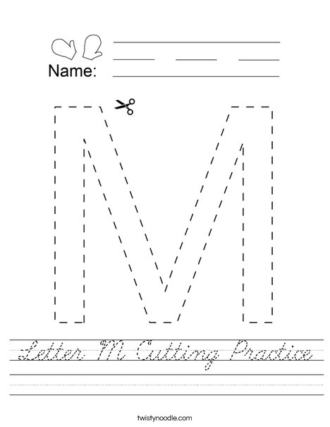 Letter M Cutting Practice Worksheet
