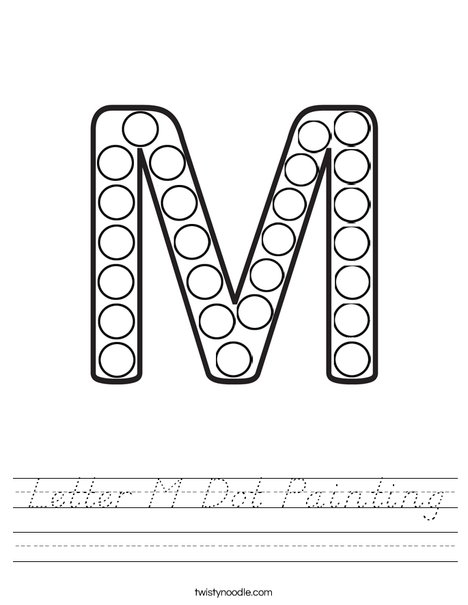 Letter M Dot Painting Worksheet