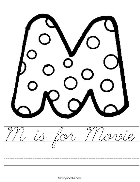 Letter M Dots Worksheet