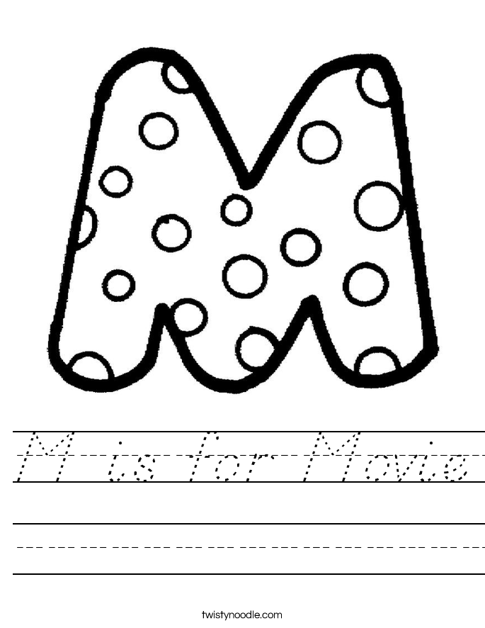 M is for Movie Worksheet