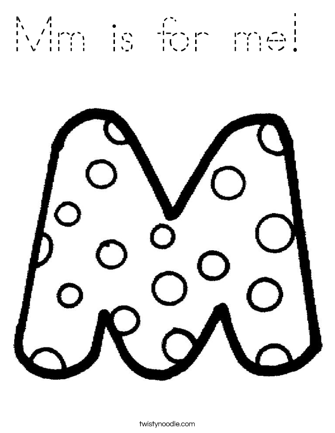 Mm is for me!  Coloring Page