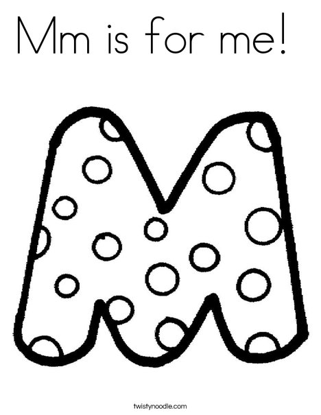 Letter M Dots Coloring Page