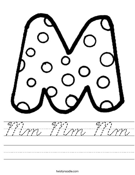 Letter M Dots Worksheet