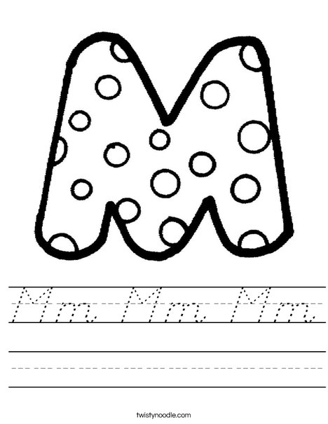 Letter M Dots Worksheet