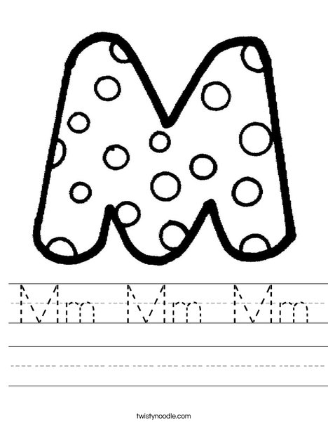 Letter M Dots Worksheet