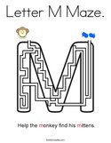 Letter M Maze Coloring Page