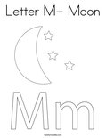 Letter M- Moon Coloring Page