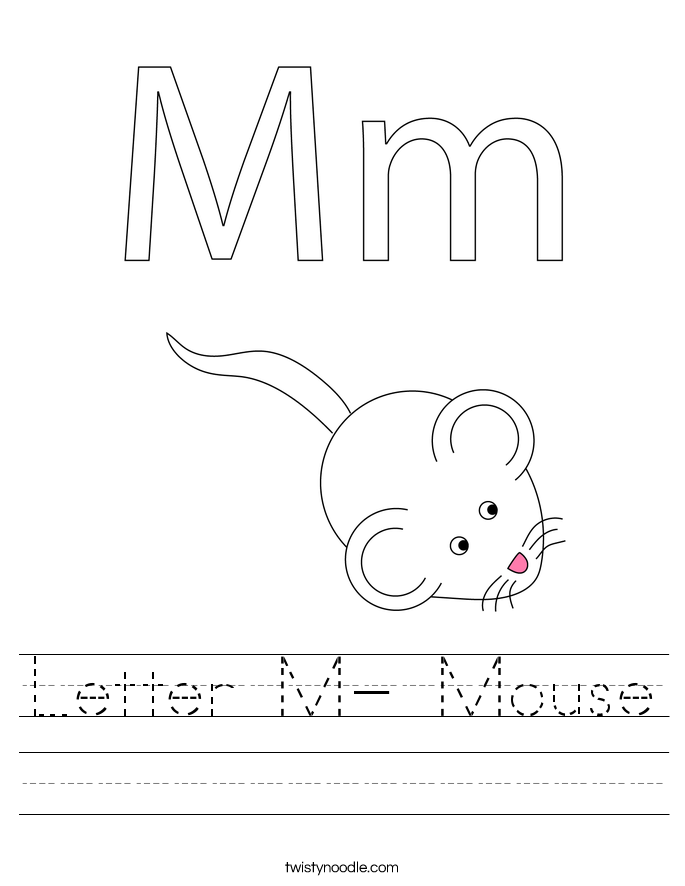 Letter M- Mouse Worksheet