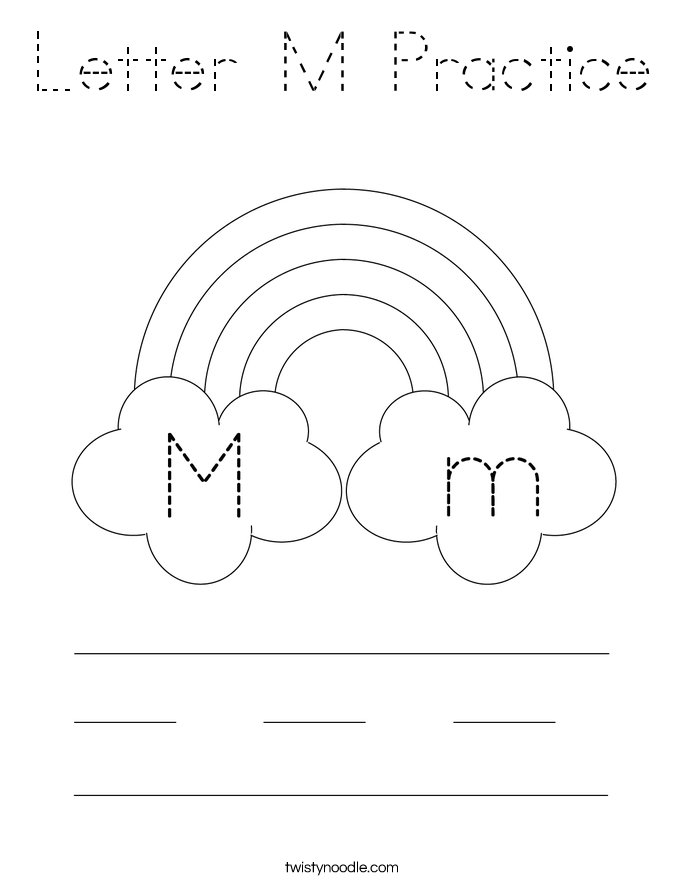 Letter M Practice Coloring Page