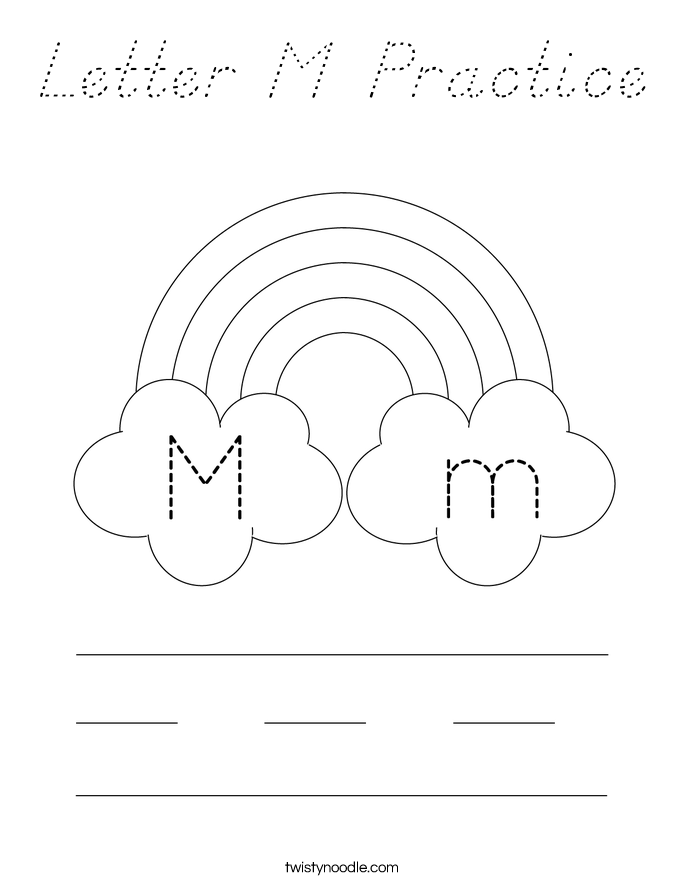 Letter M Practice Coloring Page