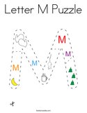 Letter M Puzzle Coloring Page