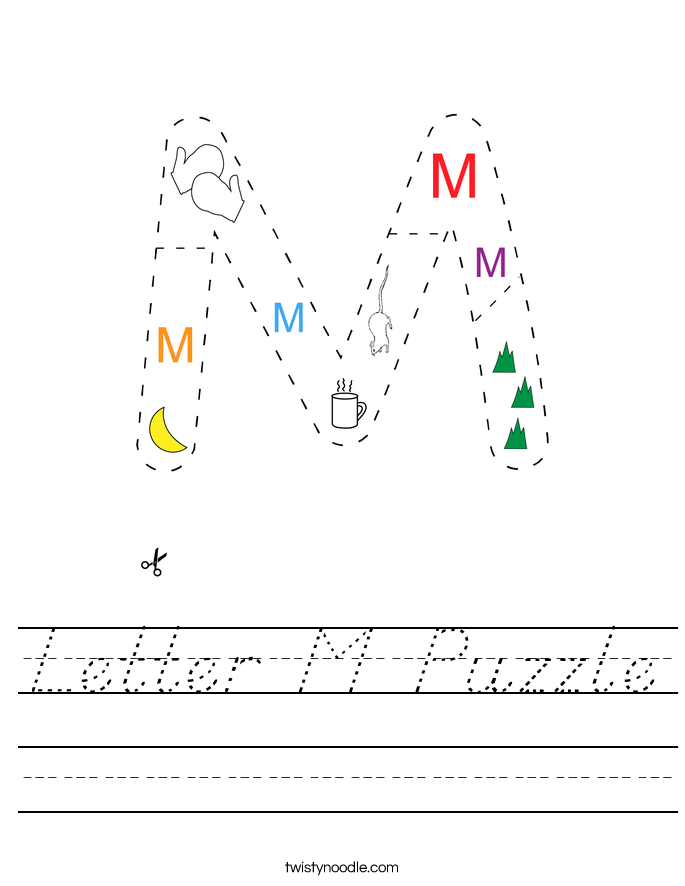 Letter M Puzzle Worksheet