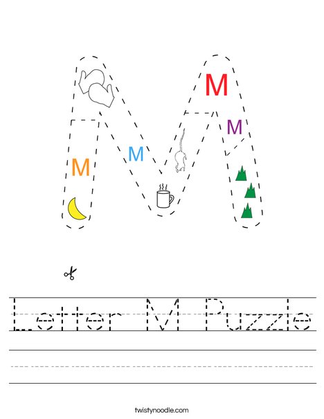 Letter M Puzzle Worksheet