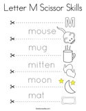 Letter M Scissor Skills Coloring Page