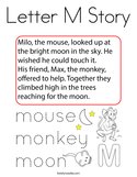 Letter M Story Coloring Page