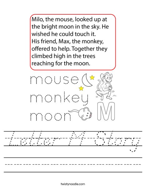 Letter M Story Worksheet