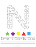 Letter N Color by Code Handwriting Sheet