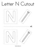 Letter N Cutout Coloring Page