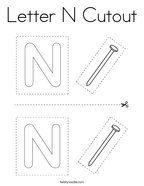 Letter N Cutout Coloring Page
