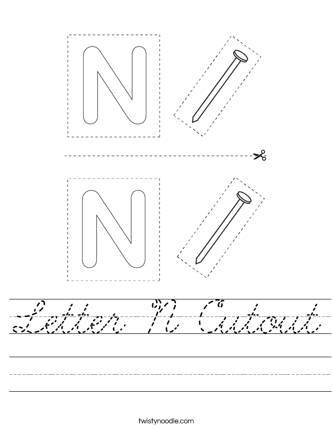 Letter N Cutout Worksheet