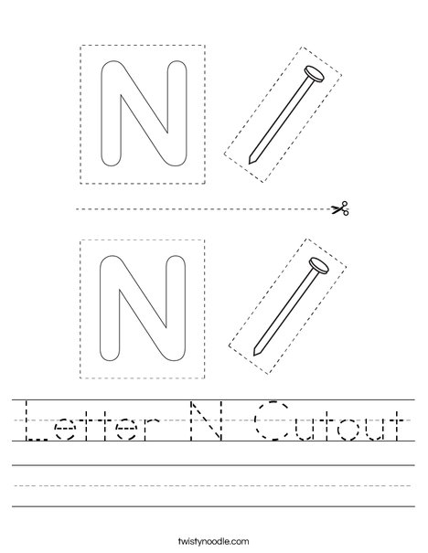 Letter N Cutout Worksheet