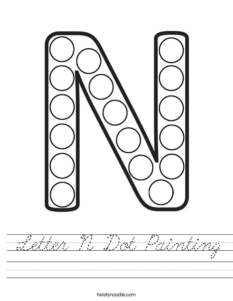 Letter N Dot Painting Worksheet