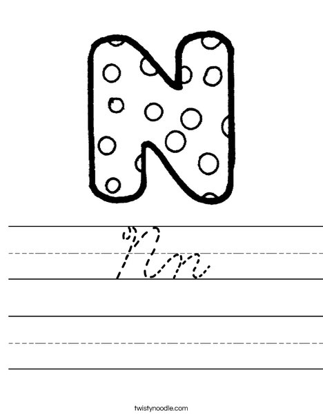 Letter N Dots Worksheet