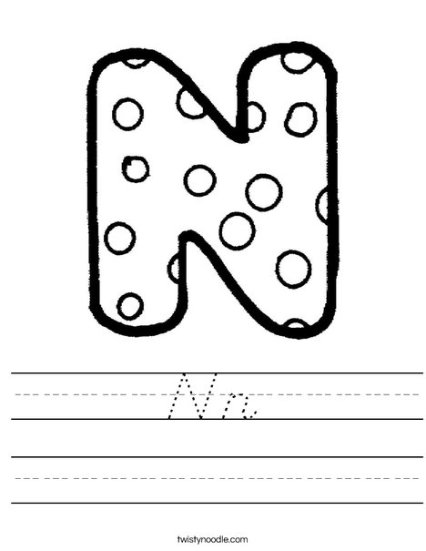 Letter N Dots Worksheet