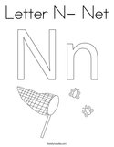 Letter N- Net Coloring Page
