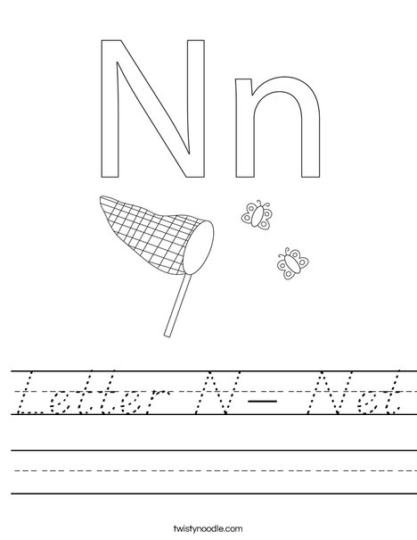 Letter N- Net Worksheet
