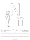 Letter N- Nurse Worksheet