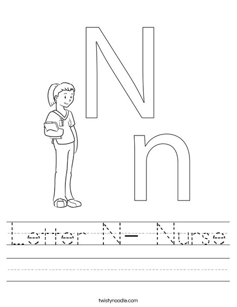 Letter N- Nurse Worksheet