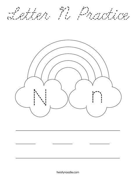 Letter N Practice Coloring Page
