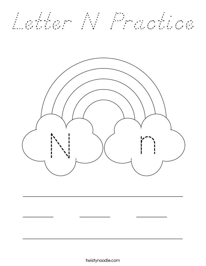 Letter N Practice Coloring Page