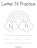 Letter N Practice Coloring Page