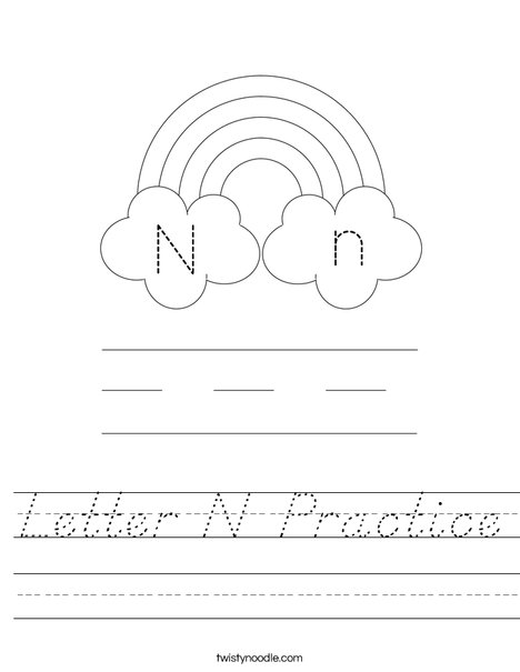 Letter N Practice Worksheet