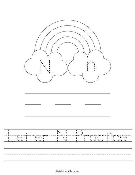 Letter N Practice Worksheet