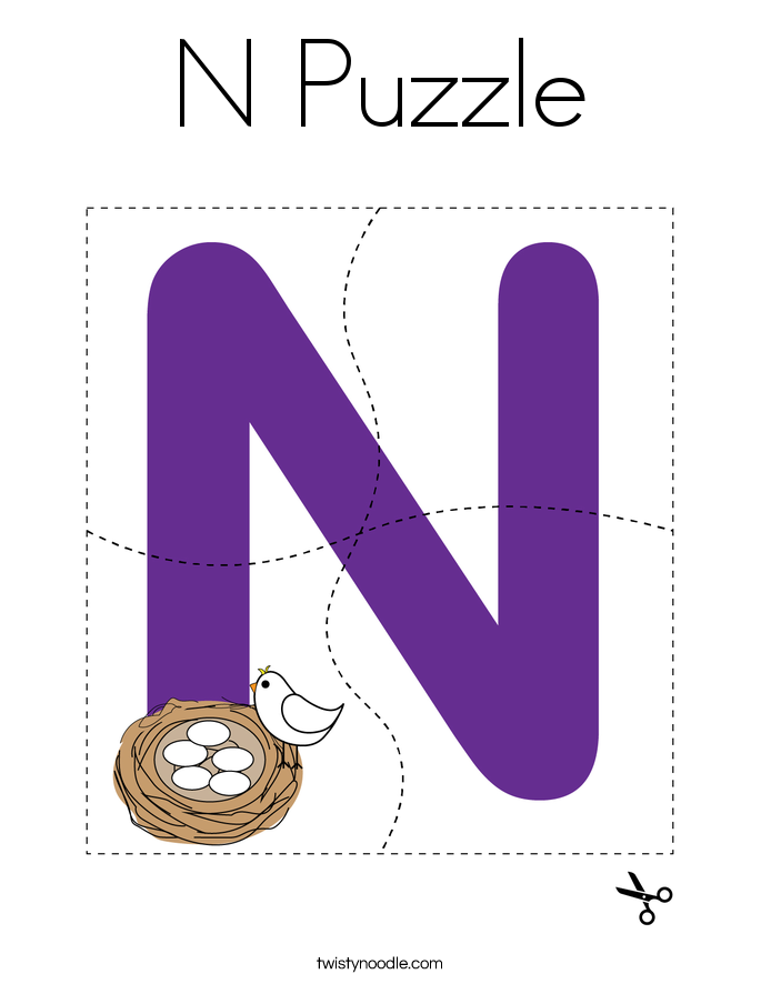 N Puzzle Coloring Page