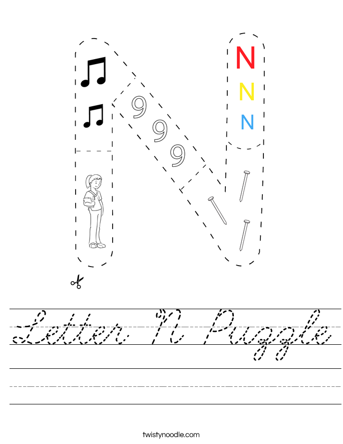 Letter N Puzzle Worksheet