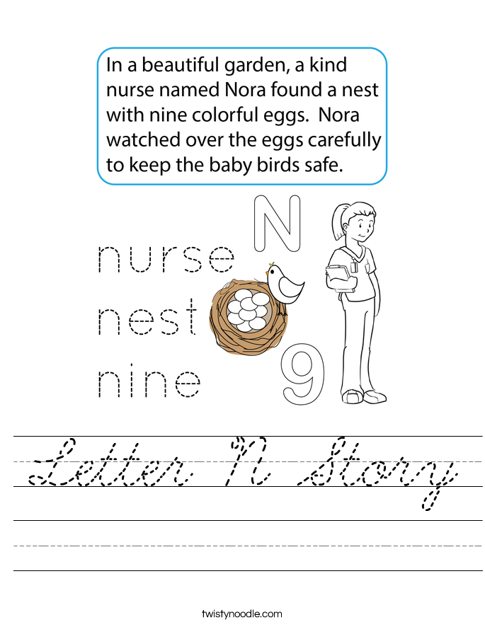 Letter N Story Worksheet