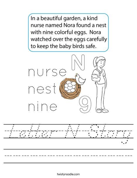 Letter N Story Worksheet