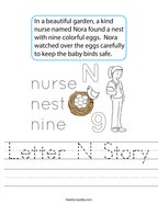 Letter N Story Handwriting Sheet